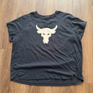Under Armour Black Short Sleeve Tee with Cream Logo